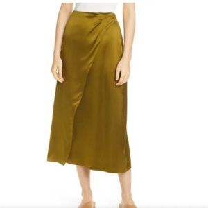 Vince Side Pleat Faux Wrap Skirt